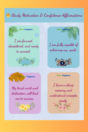 Affirmation cards for motivation when doing study